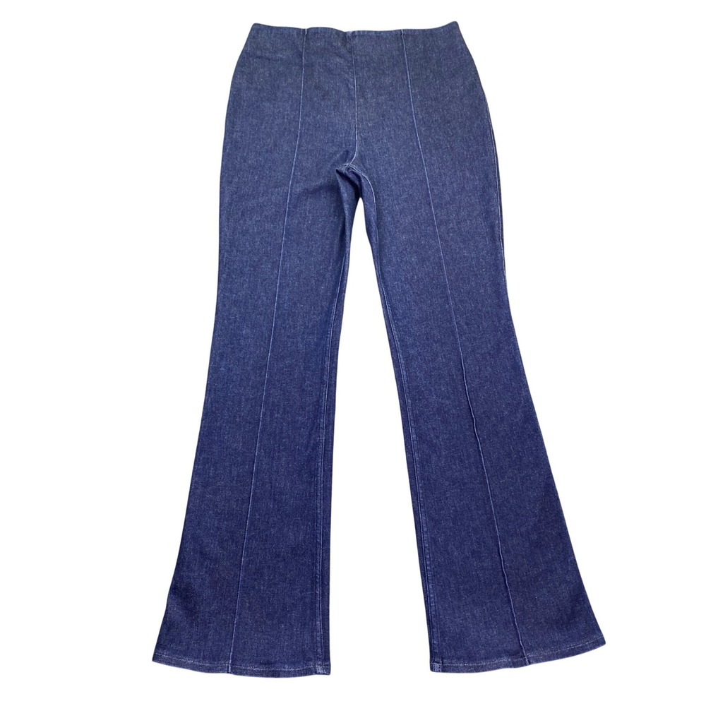 Spanx Flare Jeans Dark Wash Pull‎ On High Waist Blue Denim 21161T Mens XL Grunge